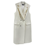 Escada Ivory Tailored Wool Sleeveless Jacket