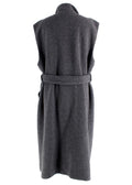 Harris Wharf Grey Shearling Wool Long Gilet