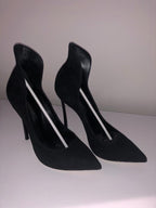Casadei Blade Collar Suede Pump In Black