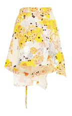Carven Robot Flower Crepe Skirt