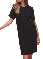 Hermes Black H Embossed Wool Dress
