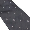 Luciano Firenze Steel Grey Fleur de Lis Silk Twill Tie