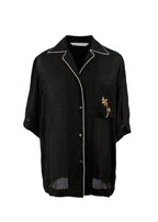 Palm Angels Black Soiree Logo Embroidered Bowling Shirt