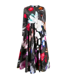 Prada Floral Embellished Midi Dress with Floral Applique