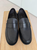 The Row Black Leather 20mm Novus loafers
