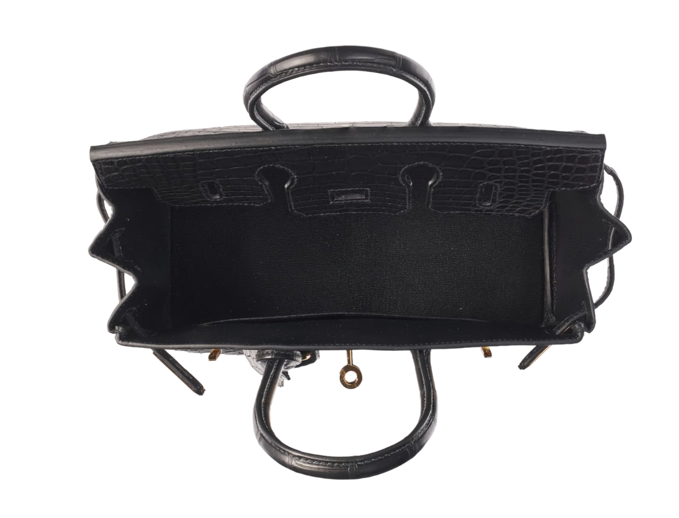 Matte Noir Sellier Mississippiensis Alligator 25cms Birkin with  Gold Hardware