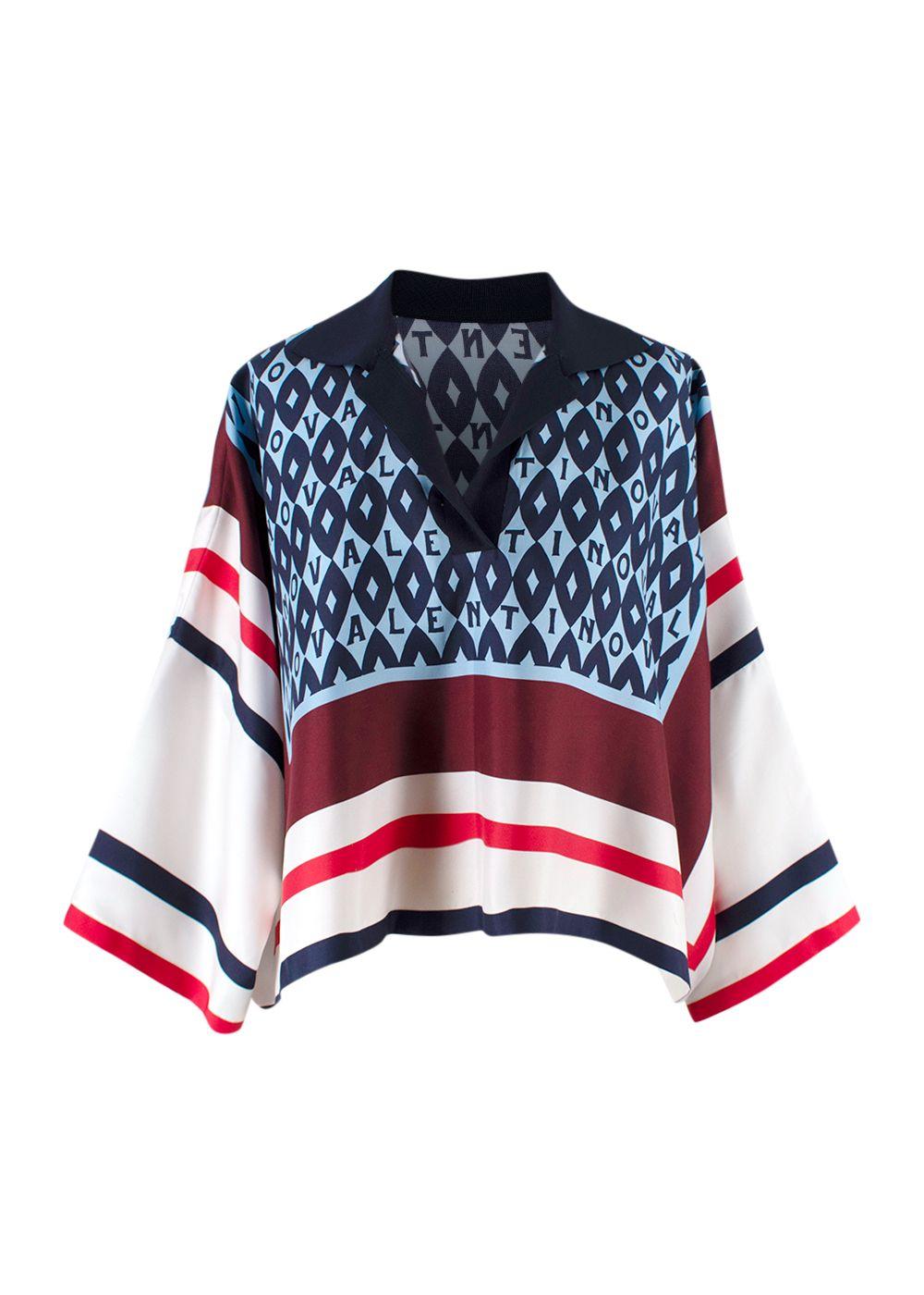 Valentino Cream Silk Shirt And Trouser Set