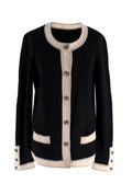 Chanel Black and Ivory Cashmere Cardigan