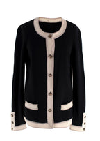 Chanel Black and Ivory Cashmere Cardigan