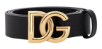 Dolce & Gabbana Black Leather DG Belt