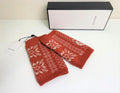 Gucci Orange Fair Isle Fingerless Foxlov Gloves - Size M