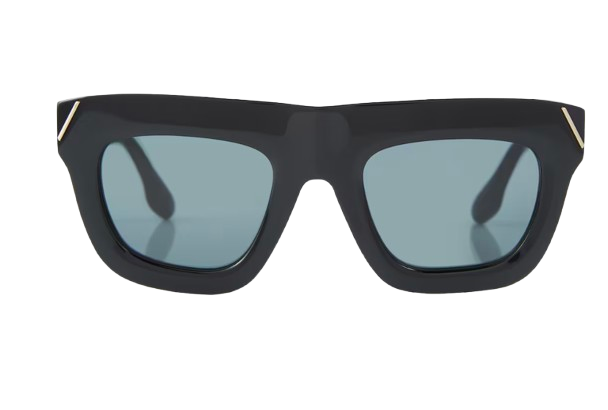 Black Beveled Cat Eye Sunglasses