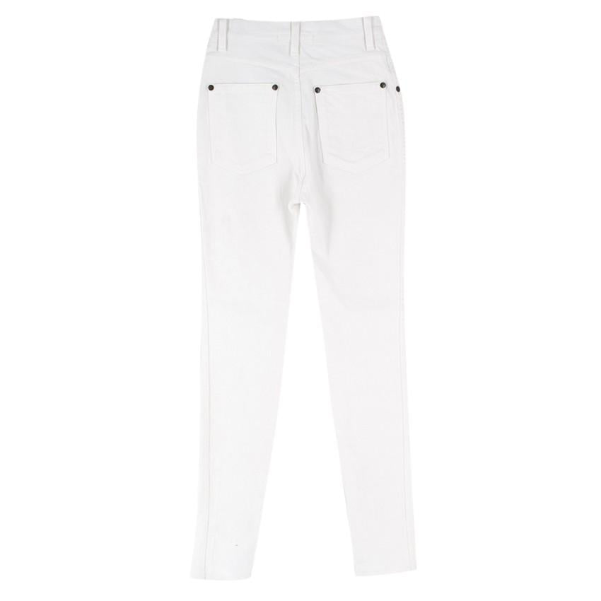 Rodarte White High Waisted Skinny Fit Jeans