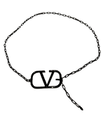 Black Metal V Logo Chain Belt