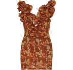 Marc Jacobs Ruffle-trimmed sheer printed cotton top