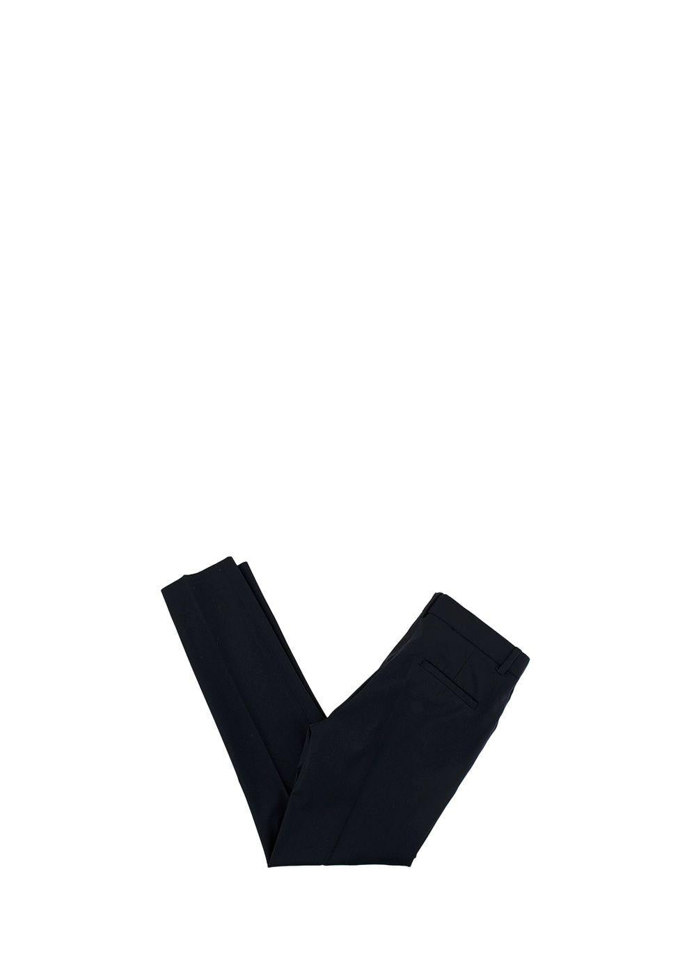 The Row Black Fine Wool-Silk Cigarette Pants