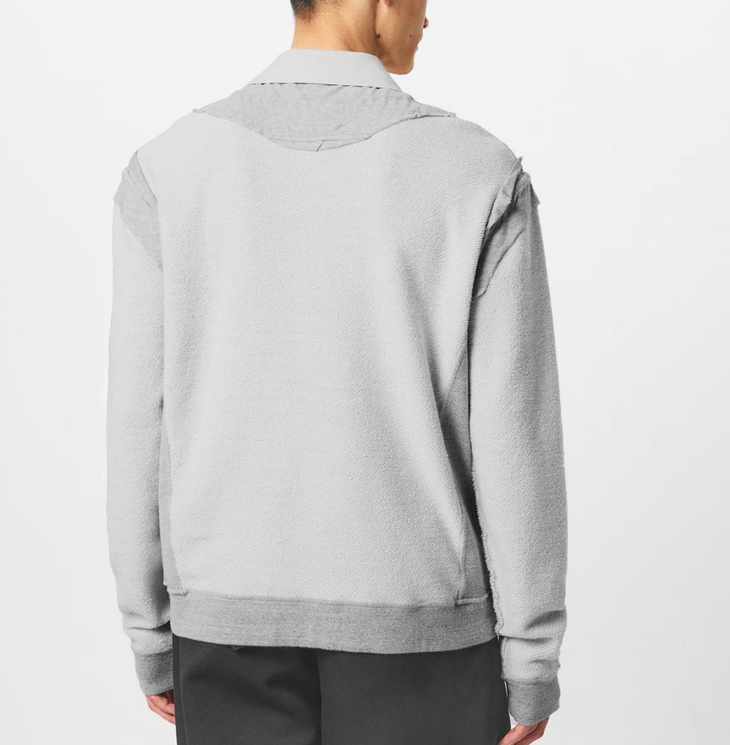Maison Margiela Grey Cotton Four Stitch Reversed Polo Jumper
