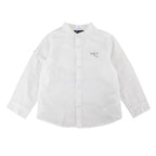 Brums Baby Boy White Cotton Long Sleeve Button-Down Shirt