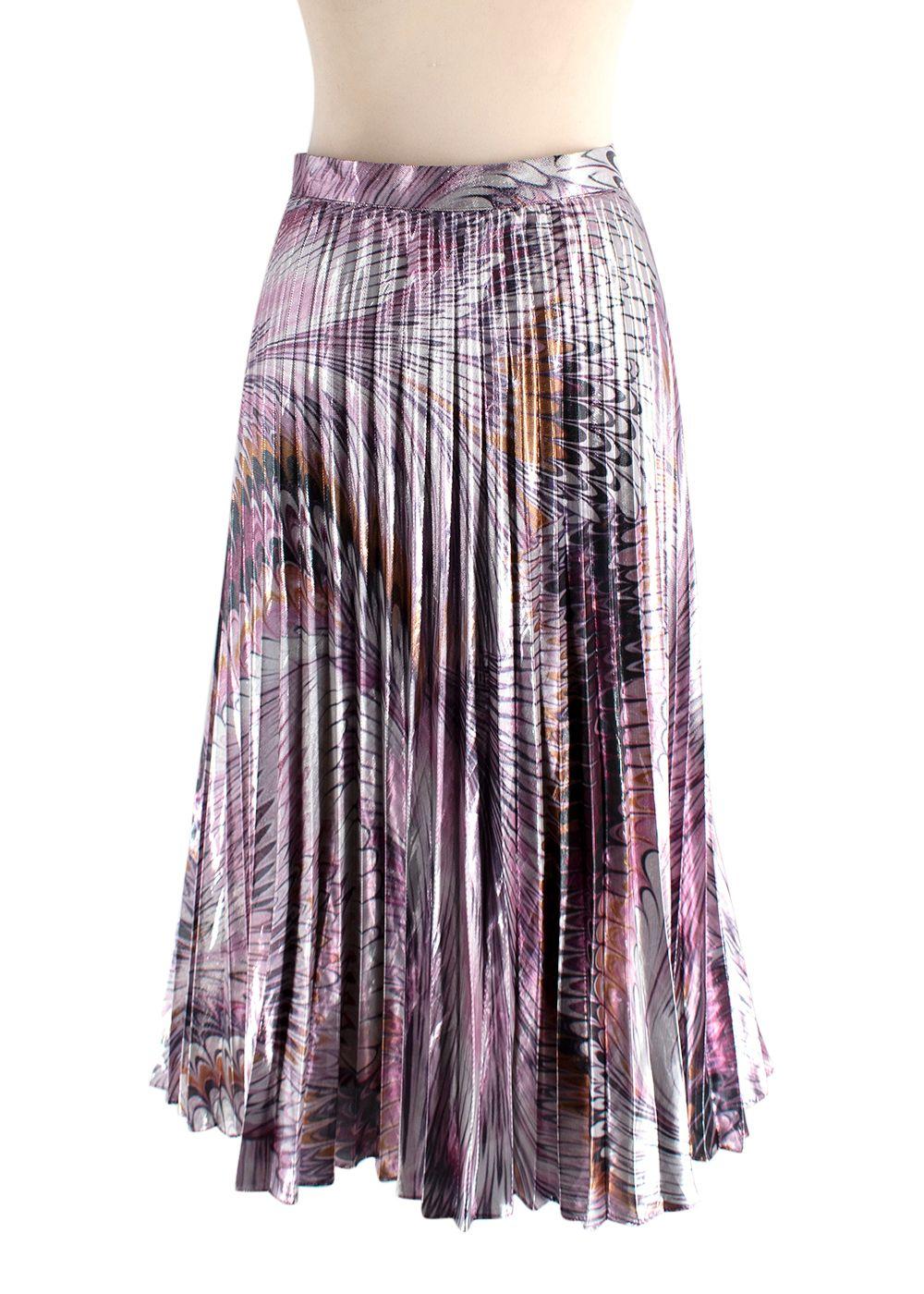 Marina Rinaldi Purple Pleated Midi Skirt