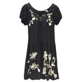 Gaetano Navarra Hand Embroidered Black & White Beaded Dress