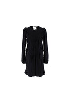 Black Silk Ruffle Mini Dress