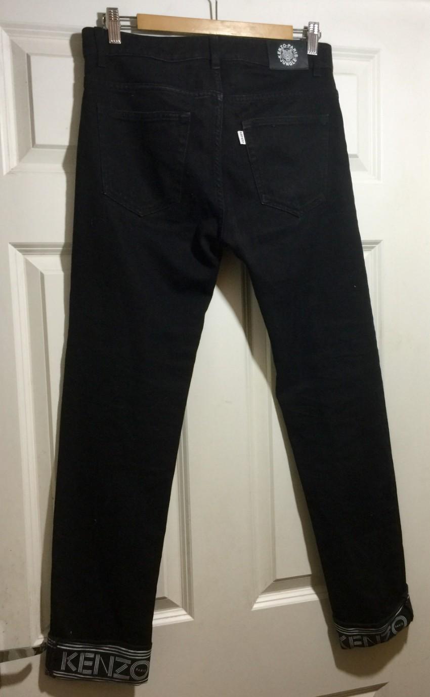 Kenzo Black Logo Cuff High Rise Jeans