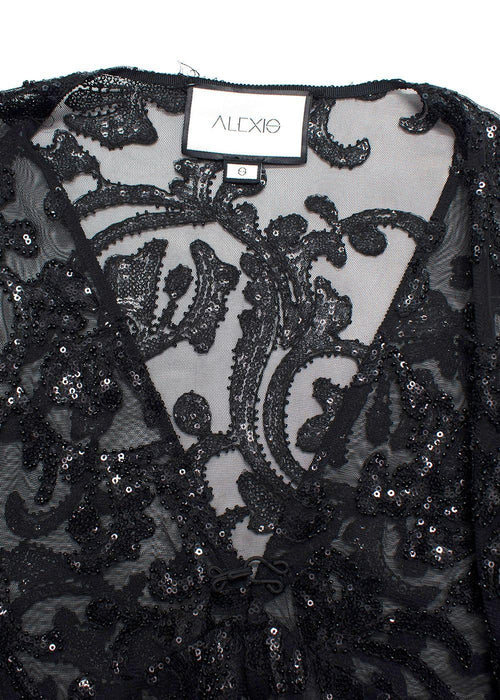 Alexis Embellished Black Maxi Dress