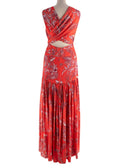 Alexis Orange Print Belaya Dress with Self Tie Back