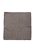 Brunello Cucinelli Grey And Burgundy Wool Pocket Square
