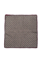 Brunello Cucinelli Grey And Burgundy Wool Pocket Square