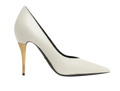 White Leather Priscilla Pumps