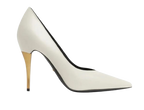 White Leather Priscilla Pumps