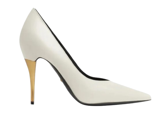 White Leather Priscilla Pumps