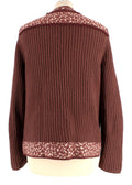 Bottega Veneta Ribbed Knit Dark Rose Cashmere Cardigan