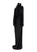 Christopher Esber Black Jersey 'Levitate' Longsleeve Halter Dress