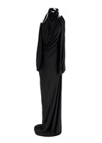 Christopher Esber Black Jersey 'Levitate' Longsleeve Halter Dress