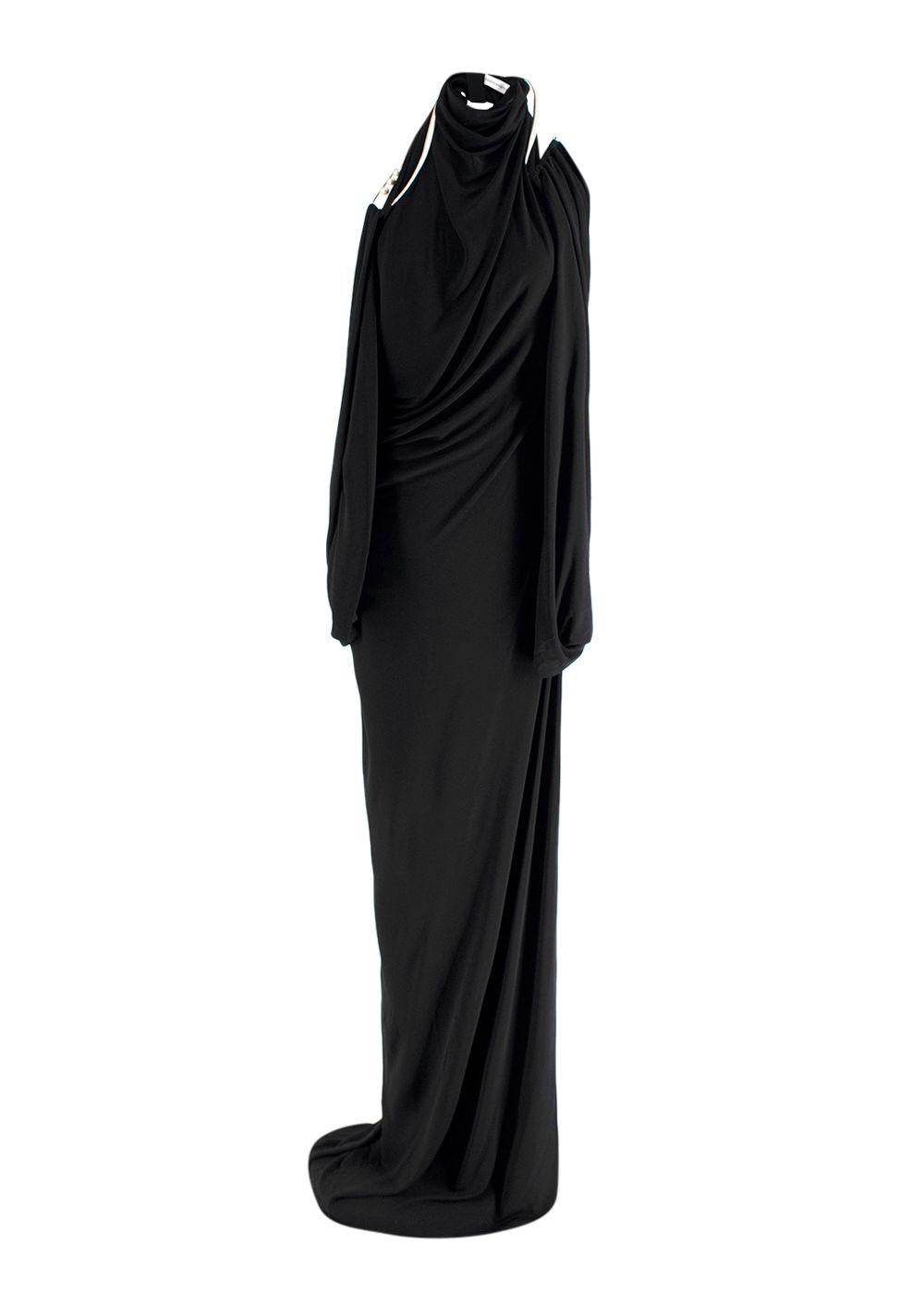 Christopher Esber Black Jersey 'Levitate' Longsleeve Halter Dress