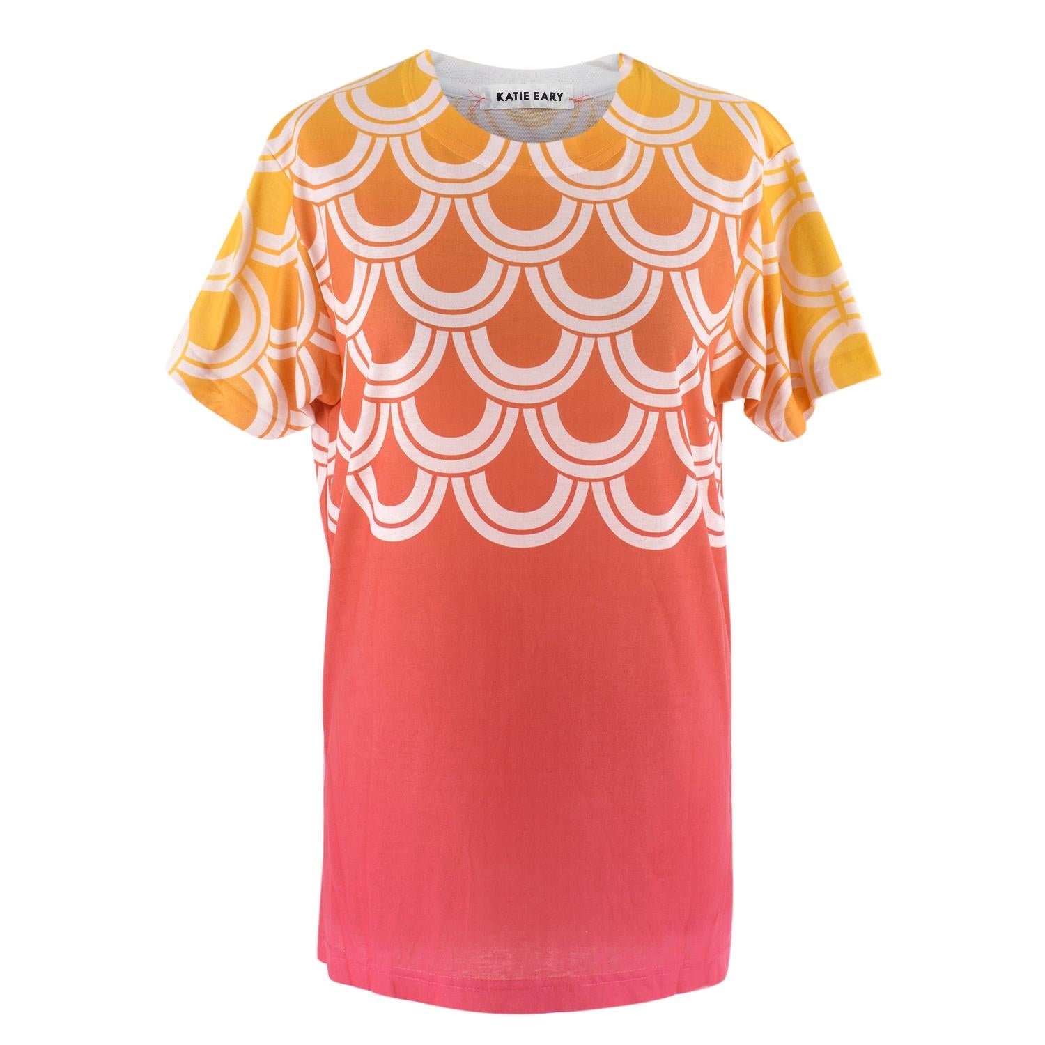 Katie Eary Orange Ombre Oversized T Shirt