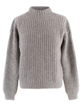 Giorgio Armani Grey Cashmere & Silk Mock-neck Jumper