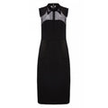 Pvc Layered Collar Mesh-panelled Wool Dress