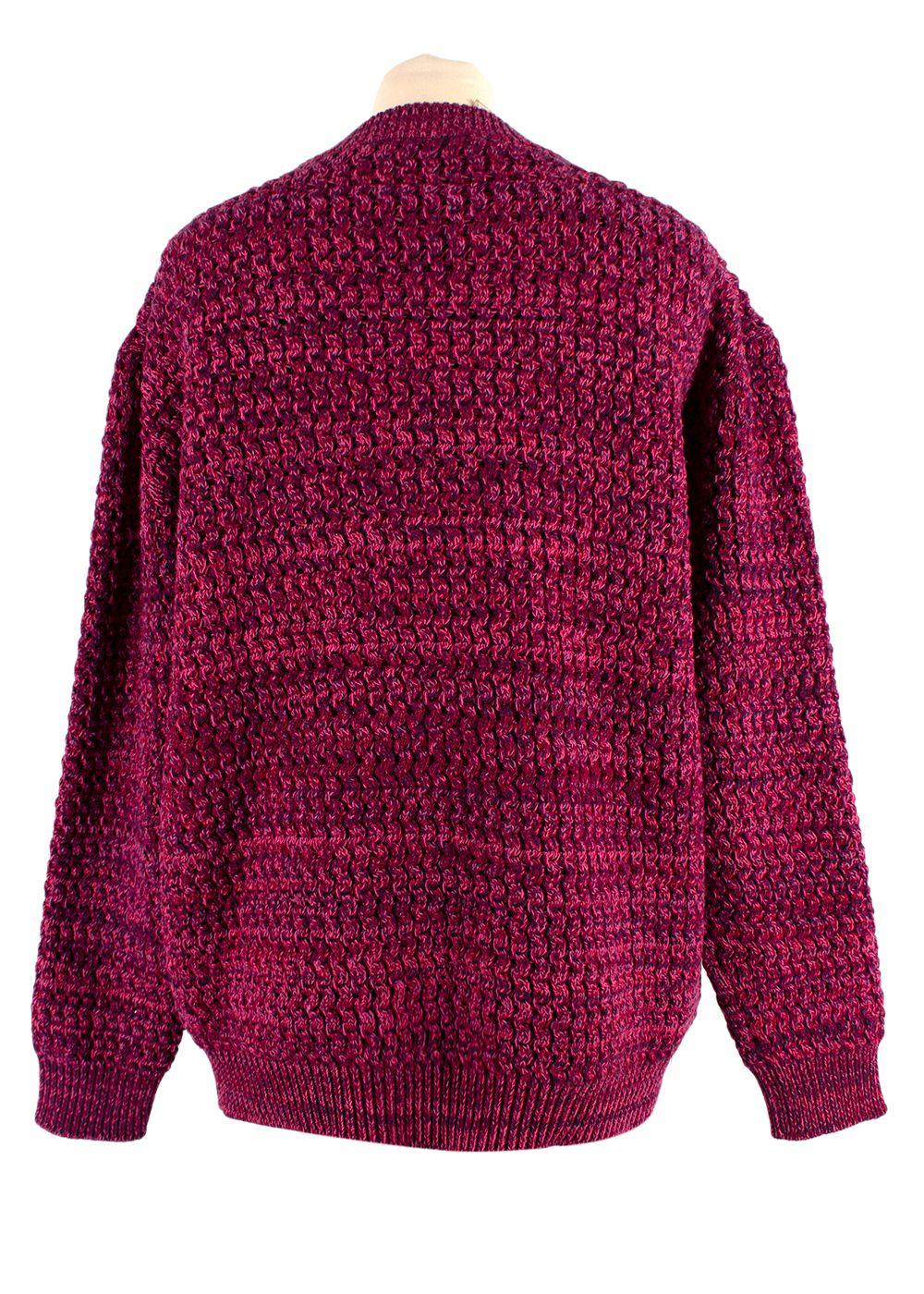 Prada Purple Textured Knit Crewneck Jumper
