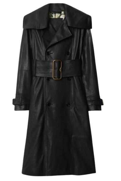 Burberry Runway Collection Black Leather Coat  2025