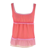 Chanel  Pink and Nude Sheer Net Double Top