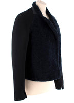 3.1 Phillip Lim Black & Midnight Blue Shearling Wool Jacket