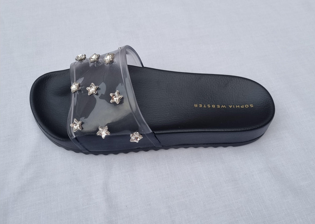 Dina Gem Embellished PVC Sliders