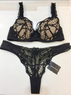 Chantal Thomas Couture Black Lace Pad Bra & Tanga Set