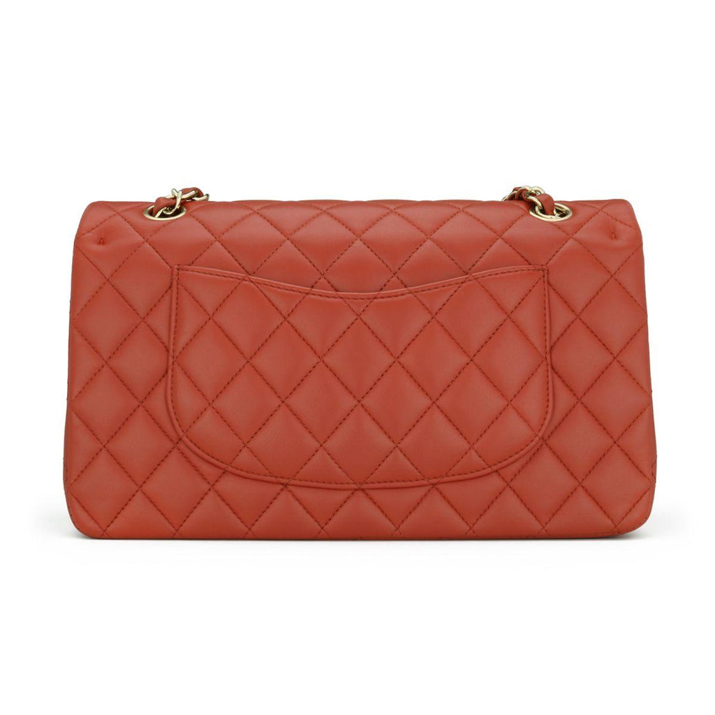 Chanel Brick Red Lambskin Medium Double Flap Bag