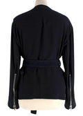 Givenchy Black  Belted  Silk Blend Utility Jacket