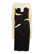 Maison Margiela Spliced Gathered Jersey Midi Dress