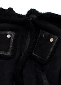 Joseph Black Shearling Hooded Biker Jacket